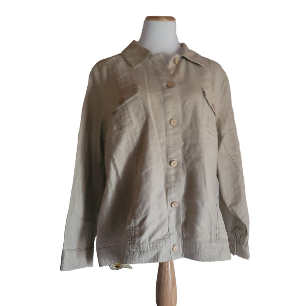 Sigrid Olsen Washable Linen Vintage Jacket Womens 16W